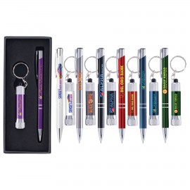 Tres-Chic & Chroma - ColorJet - Full Color Metal Pen & Flashlight Gift Set Custom Imprinted