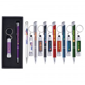 Tres-Chic & Chroma - ColorJet - Full Color Metal Pen & Flashlight Gift Set with Logo