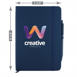 Custom Imprinted Notebook and pen combo - Full Color Imprint - (Larger Size)