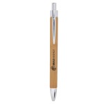 Logo Branded Bamboo Faux Leather Pen