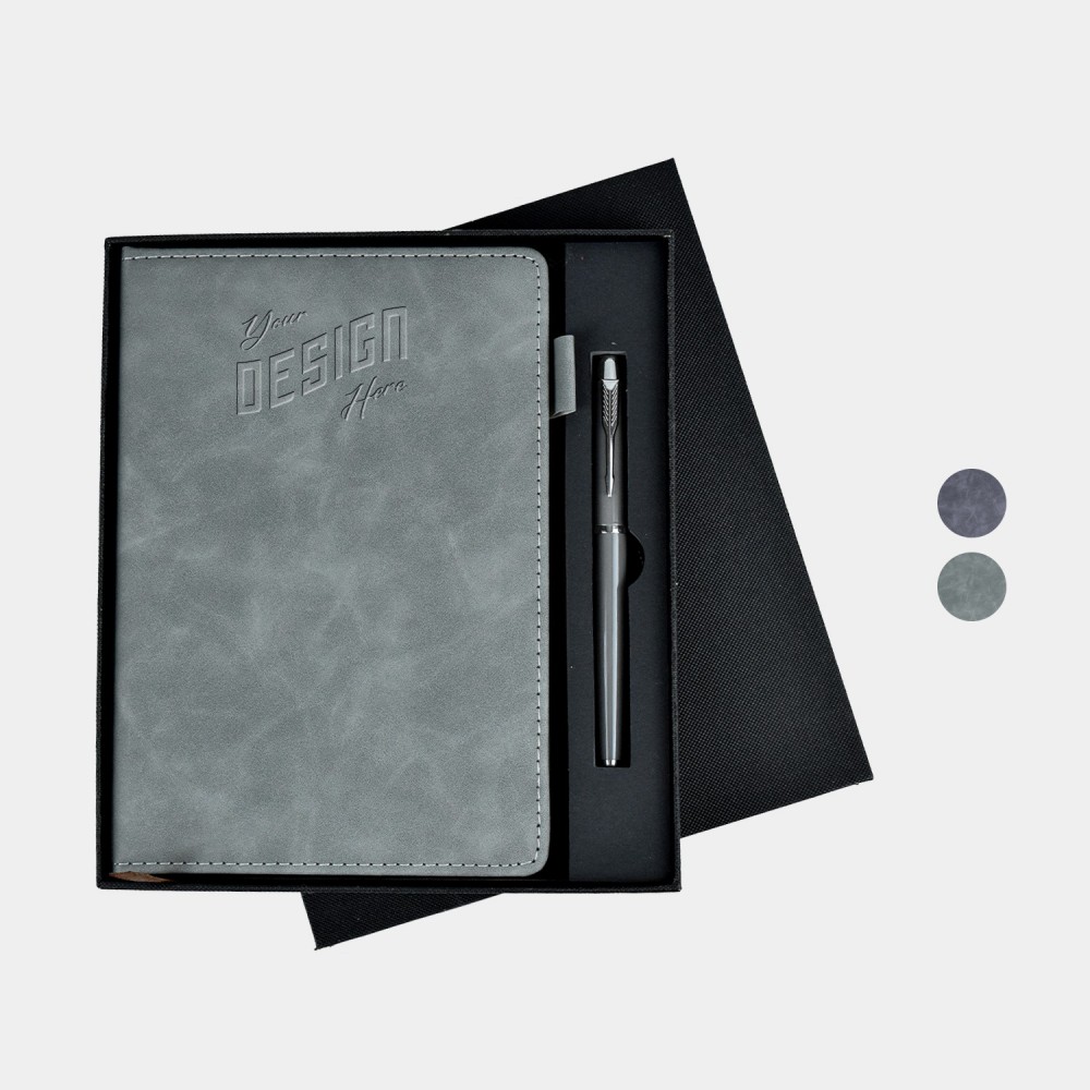 Custom Imprinted TiTUS Executive Velveteen PU Lather A5 Notebook, Pen in EVA Case Gift Set Custom Imprinted TiTUS Executive Velveteen PU Lather A5 Notebook, Pen in EVA Case Gift Set