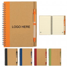 Logo Branded Eco Kraft Notebook with Pen