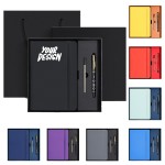 3-Piece PU Leather Journal Pen Gift Set w/ Refill Logo Branded