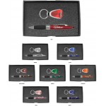 Logo Branded Contour Colored Pen and Key Tag Set