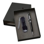 Metal LED Flashlight and Executive Pen Gift Set Custom Imprinted