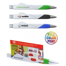 Business Card Holder Pen - Full Color Custom Imprinted