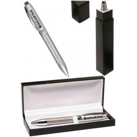 Custom Imprinted Margate Net Barrel Pattern Pen Gift Sets