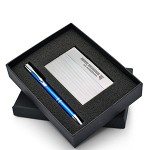 Custom Imprinted Beautiful Gift Set with Polished Business Card Case & Aluminum Pen