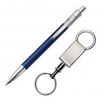 Custom Engraved Jerico Pen/Keyring Gift Set - Blue