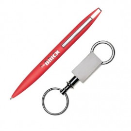Promotional London Pen/Keyring Gift Set - Red