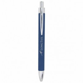 Logo Branded Blue Faux Leather Pen
