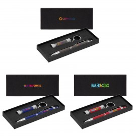 Custom Engraved Phoenix & Chroma Softy Gift Set - ColorJet on Pen, Flashlight & Box