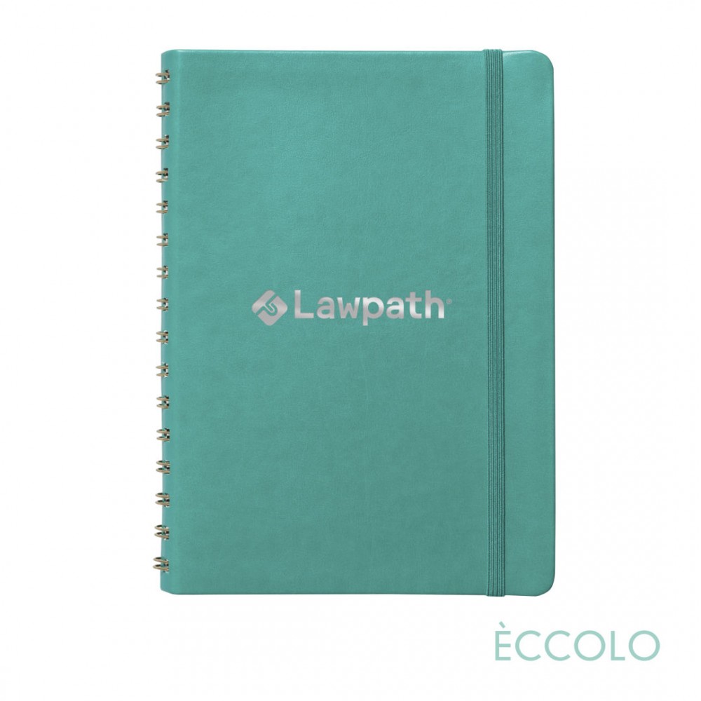 Custom Imprinted Eccolo Kabuki Spiral Journal - (M) 6"x8" Turquoise Custom Imprinted Eccolo Kabuki Spiral Journal - (M) 6"x8" Turquoise