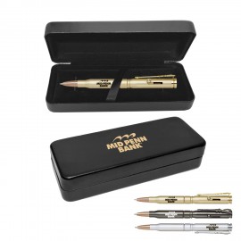 Deluxe Brass Ballpoint Pen Box Set Custom Engraved