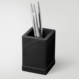 Carbon Fiber Accent Pencil Cup Custom Imprinted