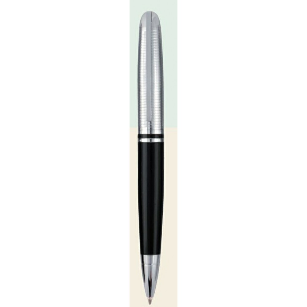 Journalist Brass Twist Action Ballpoint Pen w/ Textured Cap Logo Branded Journalist Brass Twist Action Ballpoint Pen w/ Textured Cap Logo Branded