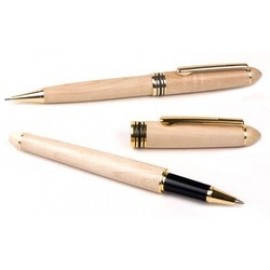 Illusion Wooden Rollerball Pen & Mechanical Pencil Set with Logo