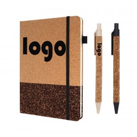 Custom Imprinted Cork Spliced Eco-friendly Notebook Set