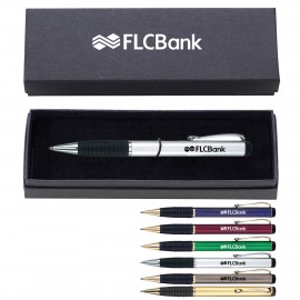 Brass Ballpoint Pen Box Set Logo Branded