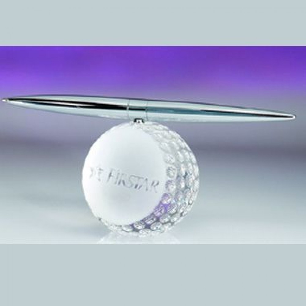 Custom Engraved Crystal Golf Pen Set