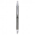 Custom Imprinted Gray Faux Leather Pen