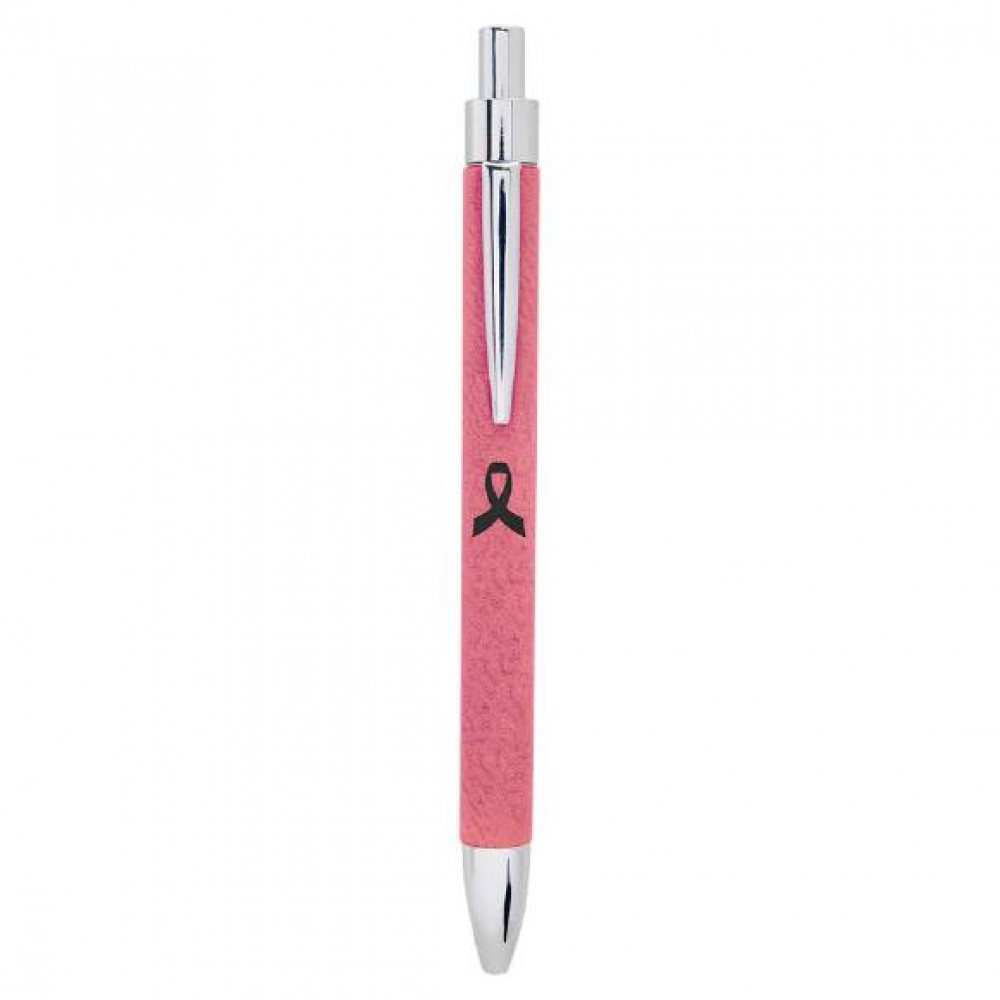 Pink Faux Leather Pen Custom Engraved