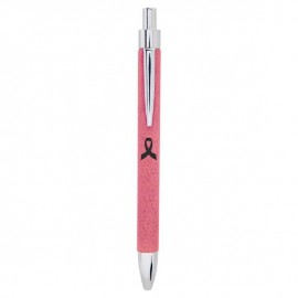 Pink Faux Leather Pen Custom Engraved