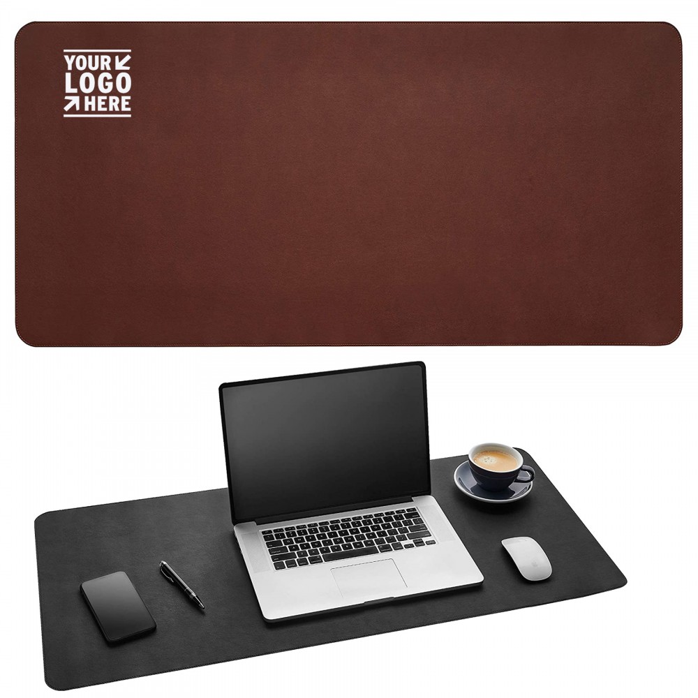 Custom Imprinted 31.5 x 15.7 Inch Leather Desk Mouse Pad Protector