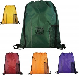 Custom Imprinted Dual Pocket Drawstring Backpack  Custom Imprinted Dual Pocket Drawstring Backpack