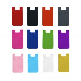 Logo Branded Dual Silicone Smartphone Wallet  Logo Branded Dual Silicone Smartphone Wallet