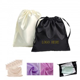 Silk Drawstring Storage Bag Logo Branded  Silk Drawstring Storage Bag Logo Branded