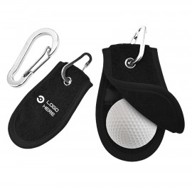 Golf Ball Towel Pocket with Hanging Buckle Logo Branded  Golf Ball Towel Pocket with Hanging Buckle Logo Branded