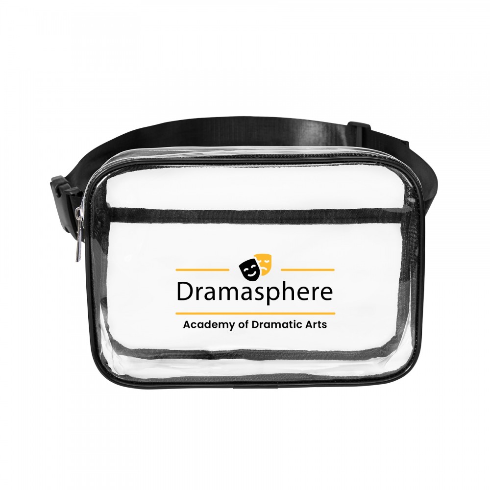 Clear PVC Belt Bag With 2 Pockets Logo Branded