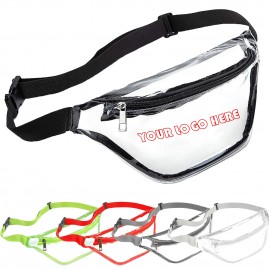 Custom Printed Clear Transparent PVC Fanny Pack Bag W/Zipper Pocket  Custom Printed Clear Transparent PVC Fanny Pack Bag W/Zipper Pocket