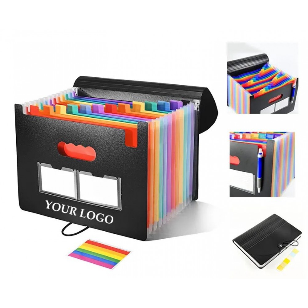 24 Pockets Accordian File Organizer Logo Branded 24 Pockets Accordian File Organizer Logo Branded