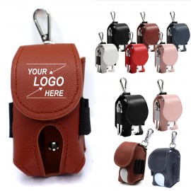 Compact Leather Golf Ball Holder Pouch Custom Printed  Compact Leather Golf Ball Holder Pouch Custom Printed