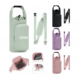 Logo Branded Insulated Water Bottle Carrier Bag with Phone Pocket