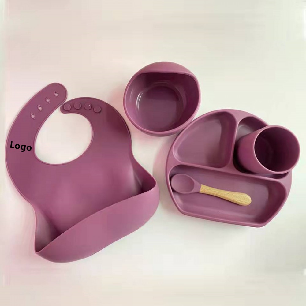 Silicone Baby Feeding Set Infant Dinnerware Custom Imprinted
