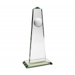 Custom Jade Glass Golf Obelisk Award (9"x4"x")