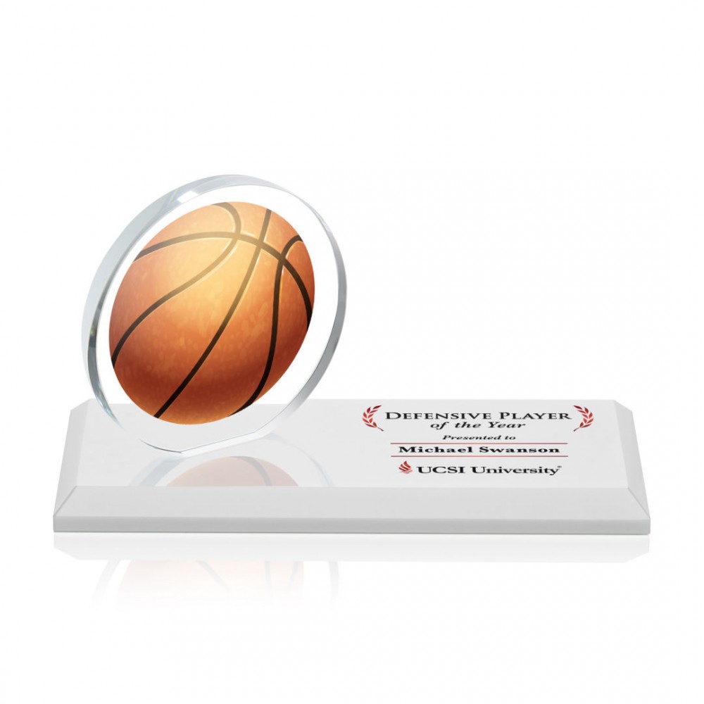 VividPrint Award - Northam Basketball/White 3"x7" with Logo