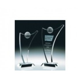 Large Crystal Fantasia Golf Award with Logo