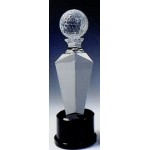 Crystal Golf Award (11"x3 9/16") with Logo