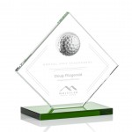 Customized Barrick Golf Award - Starfire/Green 6" High