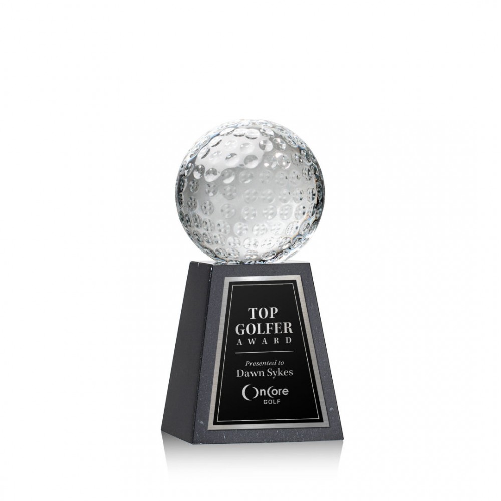 Promotional Golf Ball on Tall Marble - Optical 2-3/8" Diam