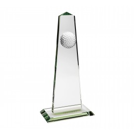 Jade Glass Golf Obelisk Award (12"x5"x") with Logo  Jade Glass Golf Obelisk Award (12"x5"x") with Logo