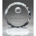 Large Optical Crystal Golf Sunflower Award with Logo