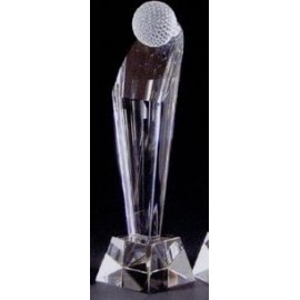 12" Large Crystal Golf Award with Logo