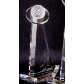Medium Crystal Golf Tower Award (12"x6") with Logo