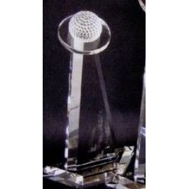 Personalized Medium Crystal Golf Tower Award (12"x6")