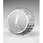 Medium Optical Crystal 80 Mm Standing Golf Ball Award with Logo